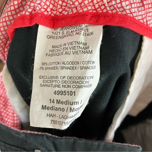 Lee Black Capri Just Below The Waist Capri Pants Cotton Womens 14 - Picture 4 of 6